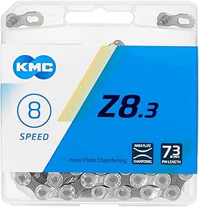 KMC, Z8.3 NP/GY, Chain, 8 Speed, 7.3mm, Links: 116, Silver