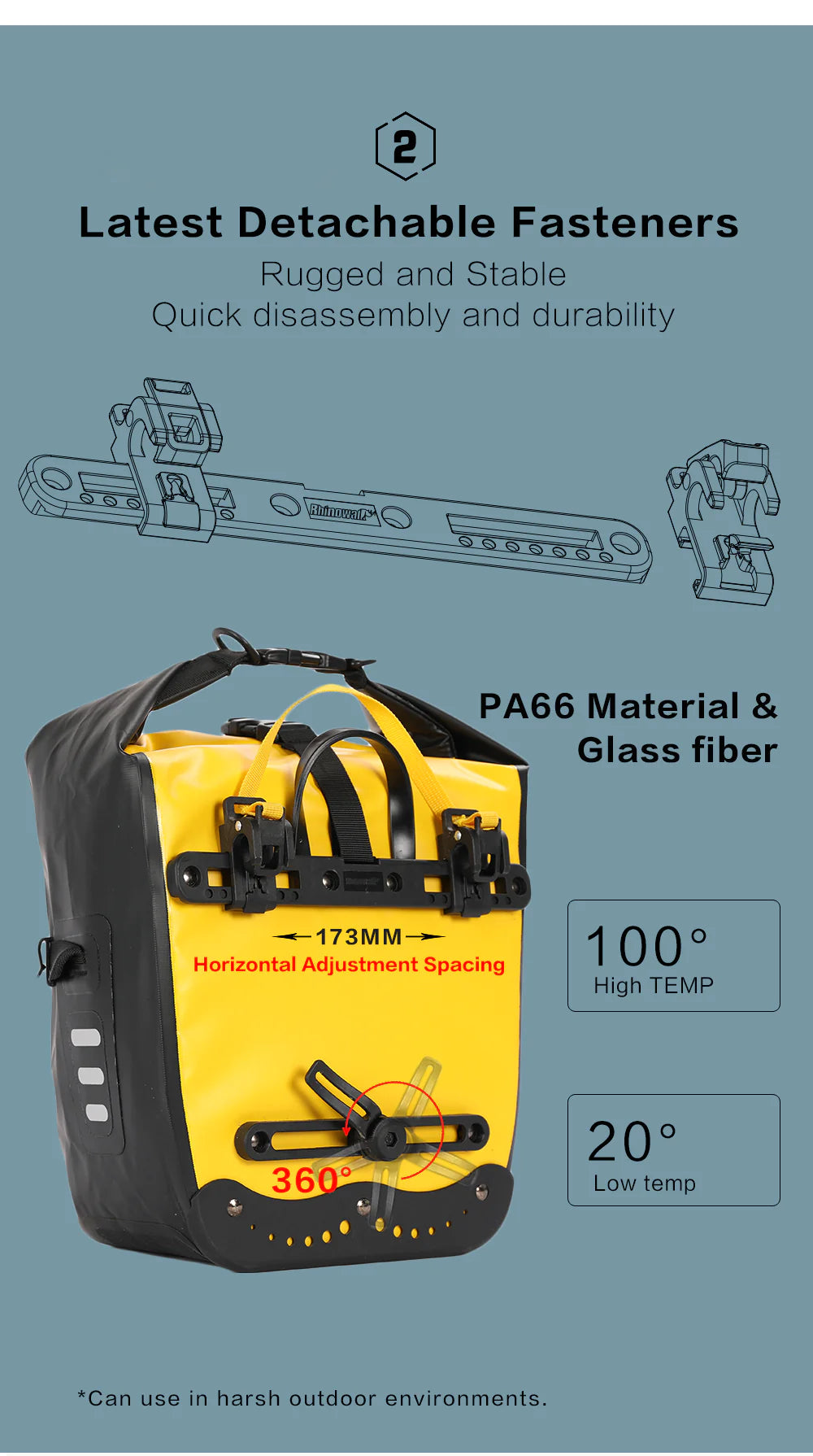Rhinowalk 20 L Waterproof Pannier Bag -RK19663B