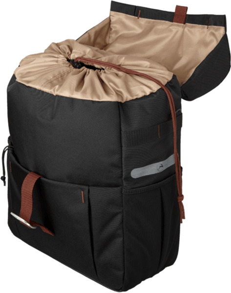 Gazelle, Single Bike Pannier, Black/Brown, 18.5L Gear Capacity