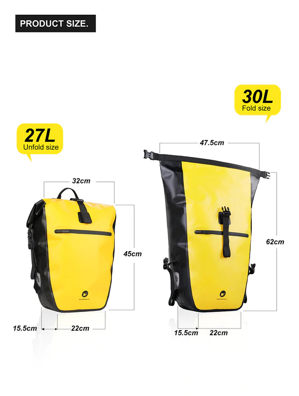 Rhinowalk 27L Waterproof Rear Rack Pannier Back Pack -X21669BK