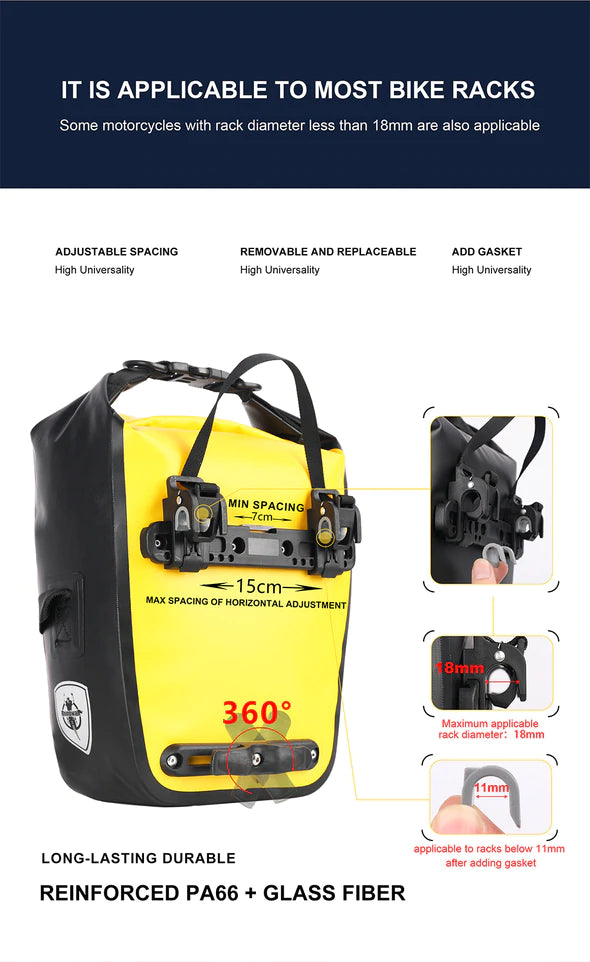 Rhinowalk 20 L Waterproof Pannier Bag -RK19663B
