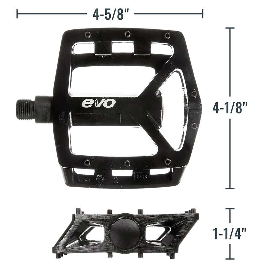 EVO, Freefall DX, Platform pedals, Removable pins, Black