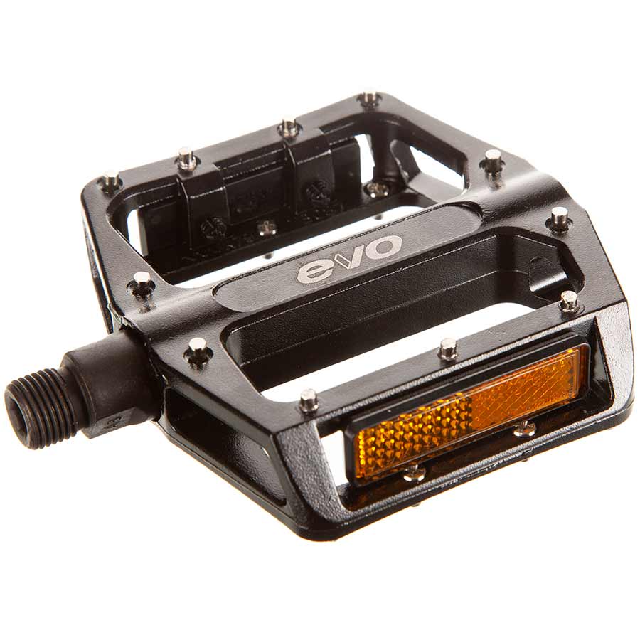 EVO, Hightail, Platform Pedals, Body: Aluminum, Spindle: Cr-Mo, 9/16'', Black, Pair