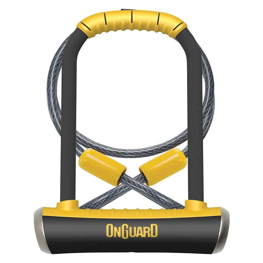 OnGuard, Pitbull DT 8005, U-Lock, 14mm x 115mm x 230mm (14mm x 4.5'' x 9'') / 10mm x 120cm (10mm x 4') Cable