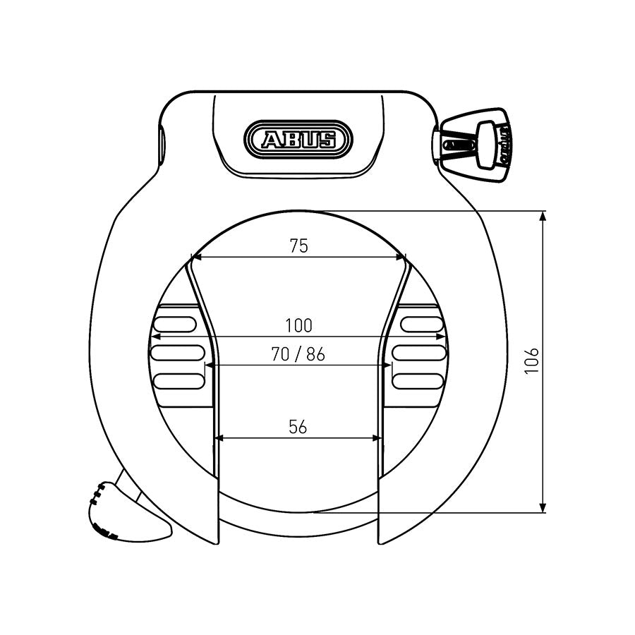 Abus, 4750S Pro Amparo, Frame Lock, Key, Black