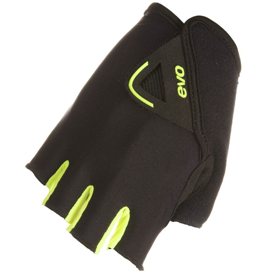 EVO, Palmer Pro, Short Finger Gloves, Black/Yellow, L, Pair