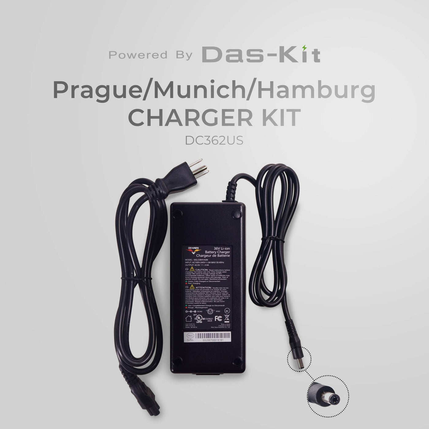 CHARGER KIT 36V NCM PRAGUE/MUNICH/HAMBURG