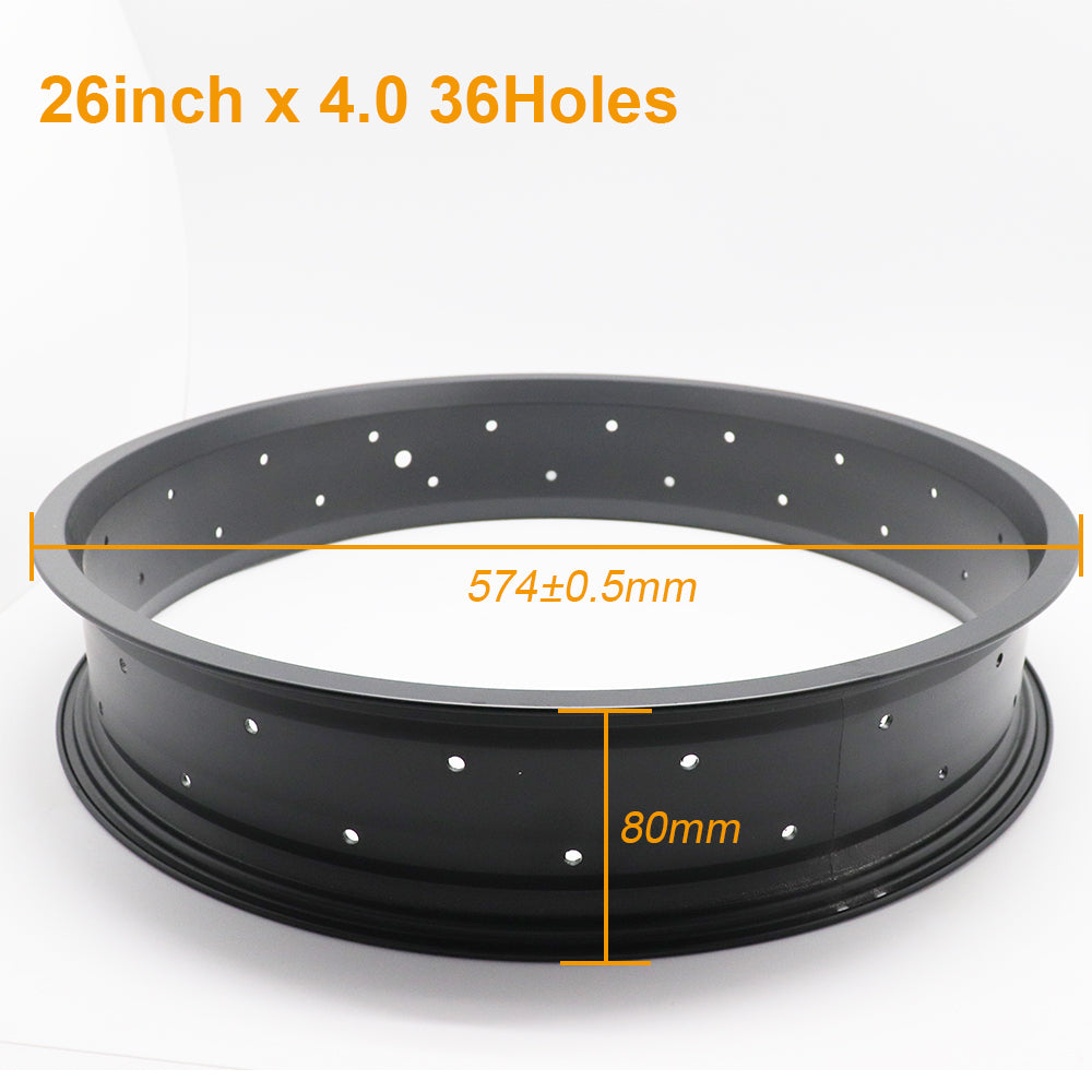 Electric Fat Bike RIM 26inch 36 Holes for Ebike Electric Conversion Kit Aluminum Alloy Material Snow Bicycle Accessories