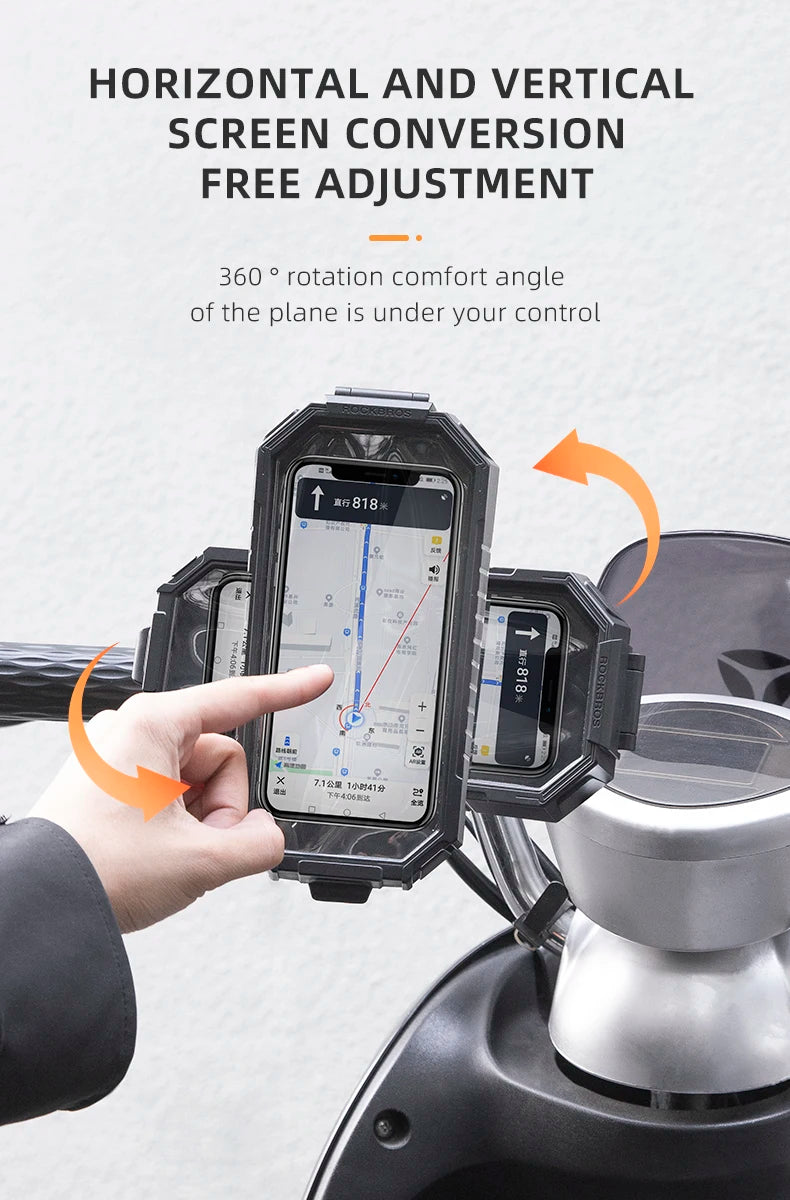 ROCKBROS Bike Phone Bag Waterproof Bicycle 6.7 Inch Phone Bag Touchscreen