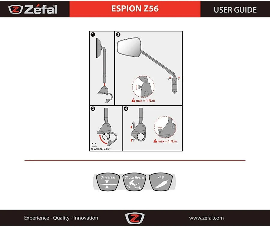 Zefal, Espion Z56, Mirror, right