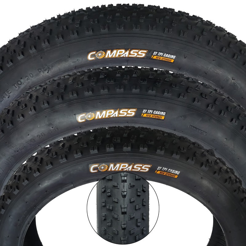COMPASS 20" X 4.00 / 26" X 4.00 replacement tires for ET.CYCLE T1000, T720, F1000, F720