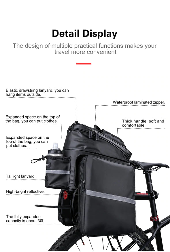 Rhinowalk Luggage Carrier Bag with Expandable RK6100B